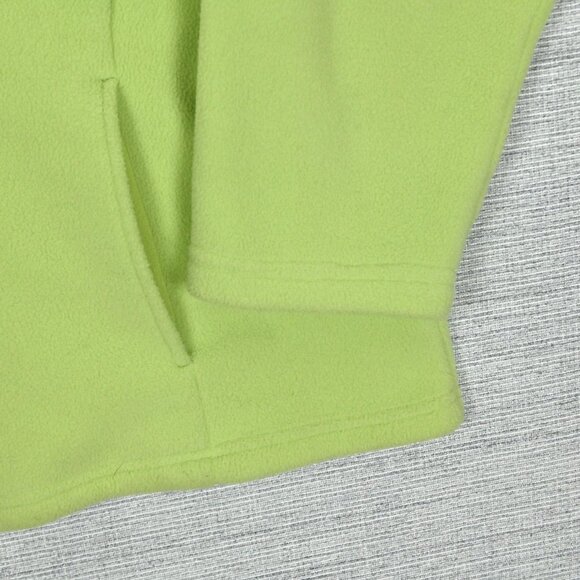 LL Bean 90s Fleece Polartec Thermal Oversized Mock Neck Lime Green Jacket Sz 2XL - Picture 10 of 16